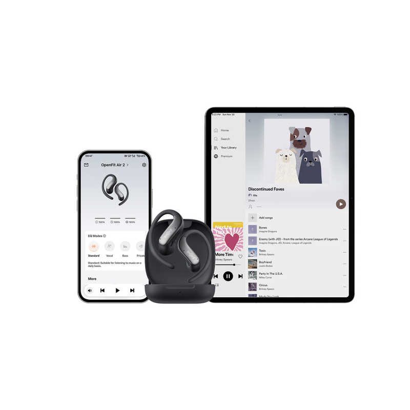 SHOKZ SHOKZ 完全ワイヤレスイヤホン OpenFit Air 2 ［ワイヤレス(左右分離) / 耳かけ型 / Bluetooth対応］ ブラック SKZ-EP-000075 SKZ-EP-000075