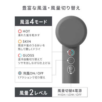 サロニア スムースシャインスマートドライヤー アッシュホワイト