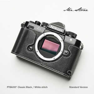 ＭＲ．ＳＴＯＮＥ (受注生産) Nikon Zf 専用 本革 ボディケース クラシック・ブラック/ホワイトステッチ PTBA007