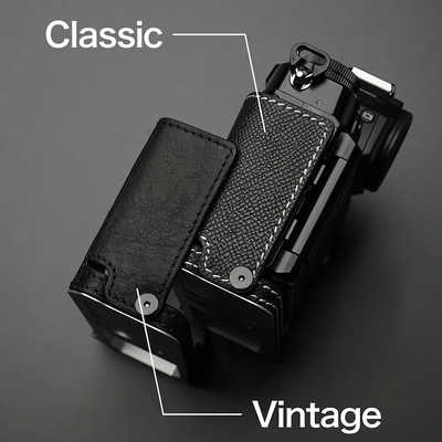 Mr. Stone】ニコン Zf 専用 イエローライン 本革 ボディケース