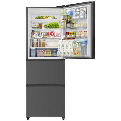 ハイセンス 冷蔵庫 3ドア 358L 右開き 幅59.9cm ブラック HR-GC360KB