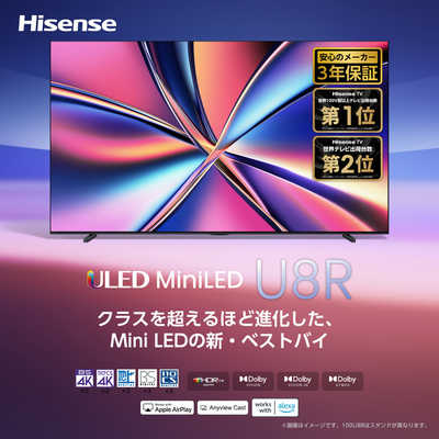 ハイセンス 液晶テレビ [ 100V型 / 4Kチューナー内蔵 / YouTube 対応