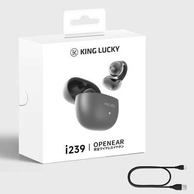KINGLUCKY OPENEAR 完全ワイヤレスイヤホン i239 ブラック KINGLUCKY OPENEAR 完全ワイヤレスイヤホン i239 ブラック