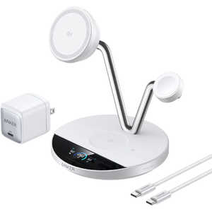 �A���J�[ Anker Japan ���C�����X�[�d�� Anker Prime Wireless Charging Station (3-in-1 MagGo AirCool Dock Stand) �z���C�g B25X7J21
