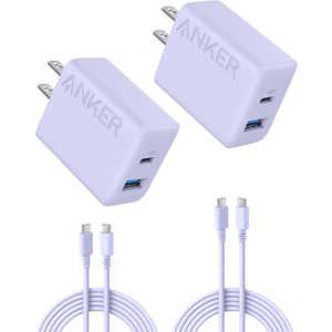 AJ[ Anker Japan Charger (20W 2-port) with USB-C  USB-C P[u 2Zbg mUSB Power DeliveryΉ / 2|[g / 20Wn p[v B23481Q1