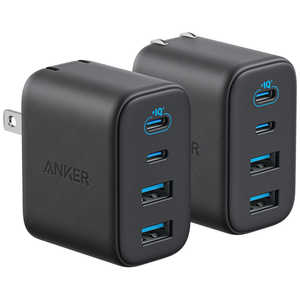 �A���J�[ Anker Japan �}���[�d�� Anker Zolo Charger (50W 4 Ports) 2�Z�b�g �m4�|�[�g / USB Power Delivery�Ή��n �u���b�N B121E111