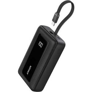 �A���J�[ Anker Japan Anker Zolo Power Bank (20000mAh 45W Built-In USB-C�P�[�u��) �u���b�N �mUSB Power Delivery�Ή� / 2�|�[�g�n A1689013