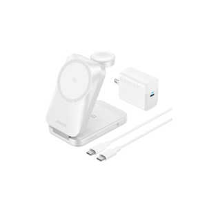 �A���J�[ Anker Japan Anker Prime Wireless Charging Station (3-in-1 MagGo AirCool Foldable) �z���C�g B25N1N22