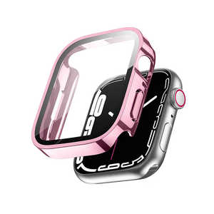 GAACAL APPLE WATCH 10 42MM 「直角フレーム」強化ガラス全面保護ケース ピンク W00299P8 GAACAL APPLE WATCH 10 42MM 「直角フレーム」強化ガラス全面保護ケース ピンク W00299P8