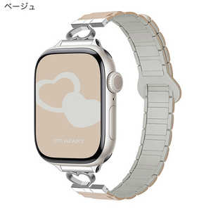 GAACAL APPLE WATCH 1-10/SE1-2 38/40/41/42(10のみ)MM ハートデザインマグネット式シリコンバンド ベージュ W00606BJA GAACAL APPLE WATCH 1-10/SE1-2 38/40/41/42(10のみ)MM ハートデザインマグネット式シリコンバンド ベージュ W00606BJA