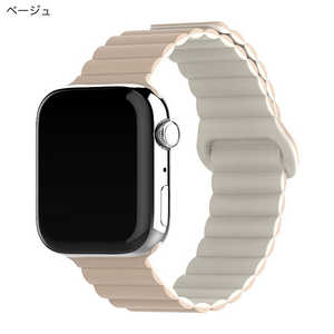 GAACAL APPLE WATCH 1-11/SE1-3 38/40/41/42(10-11)MM �u�X�����ŃX�^�C���b�V���v�}�O�l�b�g���V���R���o���h �x�[�W�� W00599BJA