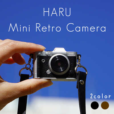 UI ミニレトロカメラ アルミ製 液晶付き Android転送 ストラップ付