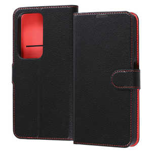 レイアウト OPPO A5 5G / 手帳型ケース シンプル マグネット / ブラック/レッド ブラック RT-OPA5ELC1/BR