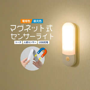 大河商事 充電式LEDセンサーライト(オレンジ・電球色) wasser95