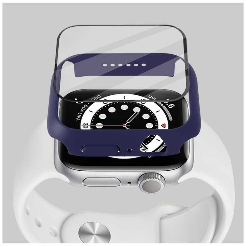ROOX ROOX Apple Watch 7 41mm シンプルモノカラー　強化ガラス付カバー＆バンド ホワイト  JGWSSCW7SWH JGWSSCW7SWH