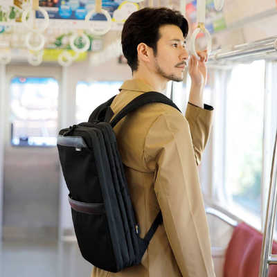 Evoon マルチビジネスリュックレザーSlim・容量11L～拡張時19L