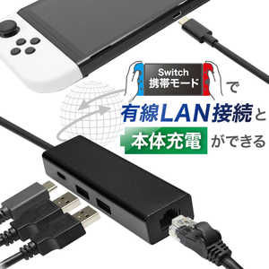 アンサー Switch用 有線LAN Wポート＋チャージ 