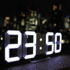日本ポステック LEDデジタル時計 3Dデザイン TriClock ホワイト TRC-WH