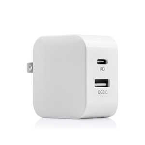 ヒース 急速充電対応USB充電器 ［2ポート /USB Power Delivery対応］ ホワイト HWT-USB18