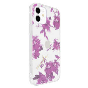 エムディーシー iPhone 12 mini rienda[TPUクリアケース/Fall Flower/ロイヤルパープル] md-74603-2