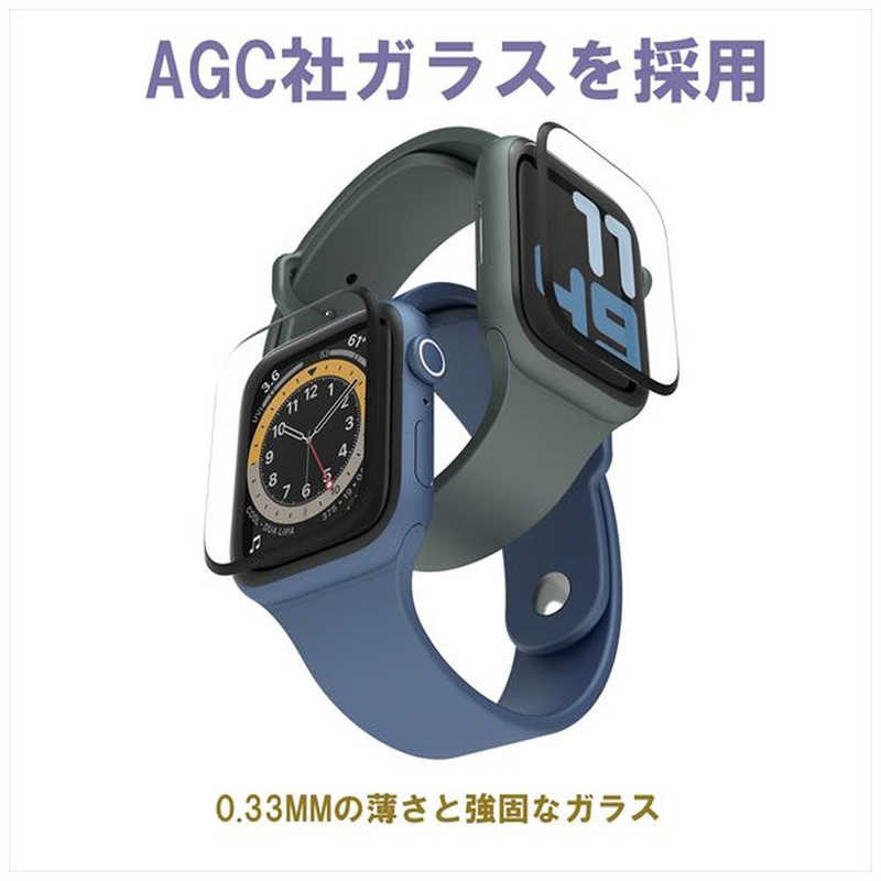 UI UI Apple Watch 3D曲面ガラスフィルム Series7 45mm クリア APWATS7GS45MM APWATS7GS45MM