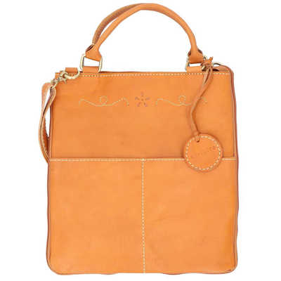 サライ zucchero ナチュラルレザーししゅうデザイン2WAYトート