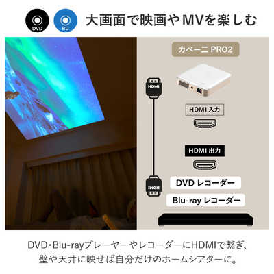 UENOMONO フルHDモバイルプロジェクター カベーニプロ2 シャンパン