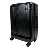 ACE　DESINED BY ACE IN JAPAN フロントオープンラゲージ 67-75L 拡張型サイズ ［TSAロック搭載］ レザーシボブラック　ACE-548211 ACE DESINED BY ACE IN JAPAN フロントオープンラゲージ 67-75L 拡張型