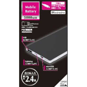 ウイルコム モバイルバッテリー[5000mAh/3ポート] YiLLU0501-BK ブラック