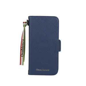 イングリウッド iPhone 12 mini 5.4インチ対応サフィアーノ調PU Leather BookType Case Navy IP12ORB02