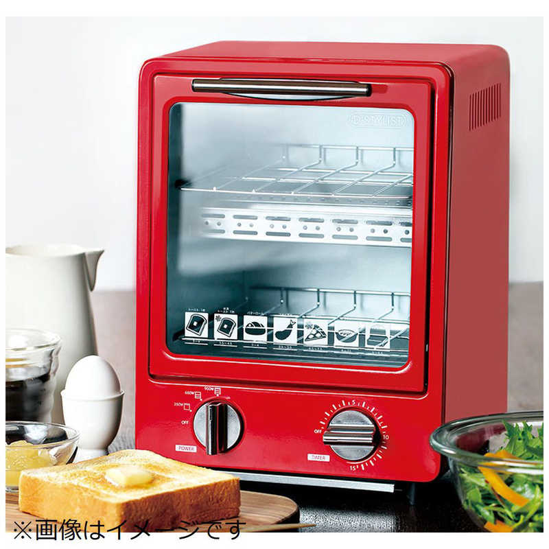 ライソン ライソン 縦型オーブントースター 赤 ［900W/食パン２枚］ KDTO-001R KDTO-001R