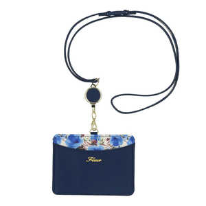 ナチュラルデザイン Fleur フルール パスケース/IDカードホルダー ネイビー IDCIDPFLE ナチュラルデザイン Fleur フルール パスケース/IDカードホルダー ネイビー IDCIDPFLE