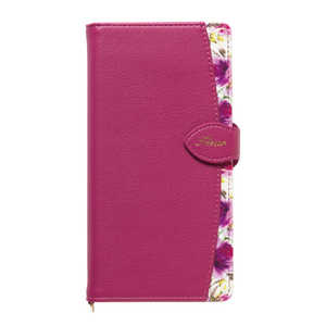 ナチュラルデザイン マルチタイプ手帳型ケース L-size Fleur Magenta ML-L-FLE07 ナチュラルデザイン マルチタイプ手帳型ケース L-size Fleur Magenta ML-L-FLE07