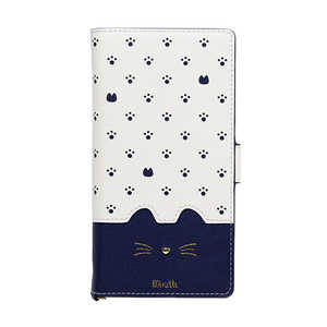 ナチュラルデザイン マルチタイプ手帳型ケース L-size Minette Navy ML-L-MIN03 ナチュラルデザイン マルチタイプ手帳型ケース L-size Minette Navy ML-L-MIN03