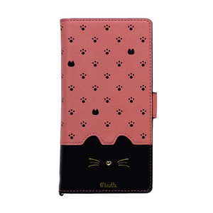 ナチュラルデザイン マルチタイプ手帳型ケース L-size Minette Pink-Black ML-L-MIN07 ナチュラルデザイン マルチタイプ手帳型ケース L-size Minette Pink-Black ML-L-MIN07