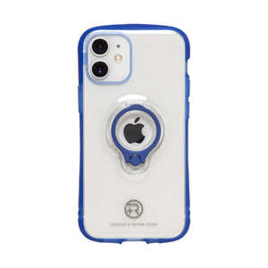 ナチュラルデザイン iPhone 12 mini 5.4インチ対応 フィンガーリング付衝撃吸収背面ケース +R Clear Blue IP20_54+R03