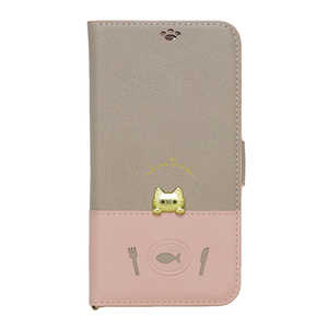 ナチュラルデザイン iPhone2021 6.1inch 2眼 手帳型ケース sakana to neko Bタイプ Pink Gray sakana to neko ピンクグレー iP21_61-DISH02 ピンクグレー