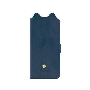 ナチュラルデザイン iPhone 13 mini　5.4インチ 手帳型ケース Mewmew Navy blue Mewmew ネイビーブルー IP21_54-MEW02 ネイビーブルー