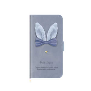 ナチュラルデザイン iPhone 13 mini　5.4インチ 手帳型ケース Petit Lapin Blue Petit Lapin ブルー iP21_54-PL02 ブルー
