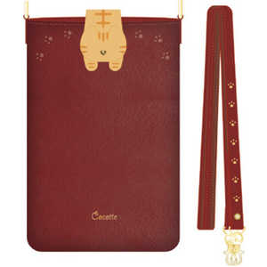 ナチュラルデザイン ショルダーストラップ付スマホポーチ Cocotte Red SP-COT04 ナチュラルデザイン ショルダーストラップ付スマホポーチ Cocotte Red SP-COT04