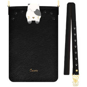 ナチュラルデザイン ショルダーストラップ付スマホポーチ Cocotte Black SP-COT08 ナチュラルデザイン ショルダーストラップ付スマホポーチ Cocotte Black SP-COT08