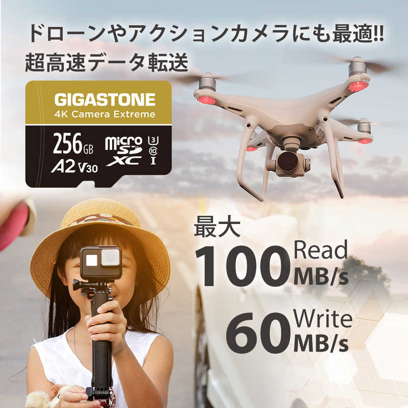 GIGASTONE GIGASTONE ｍicroSDカード A2V30 Game Proカメラ･エクストリームシリーズ (256GB/Class10) GJMX-BC256GBA2V30 GJMX-BC256GBA2V30