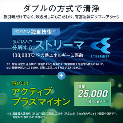 ダイキン DAIKIN 空気清浄機 空気清浄:25畳まで ホワイト