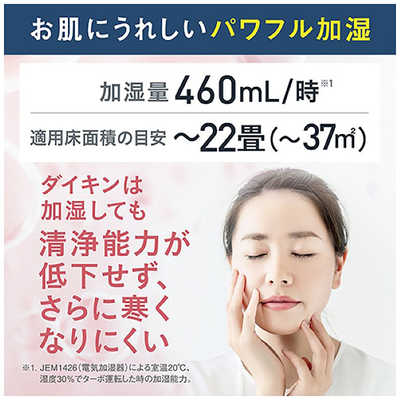 ダイキン DAIKIN 加湿空気清浄機 ストリーマ空気清浄:22畳まで 加湿