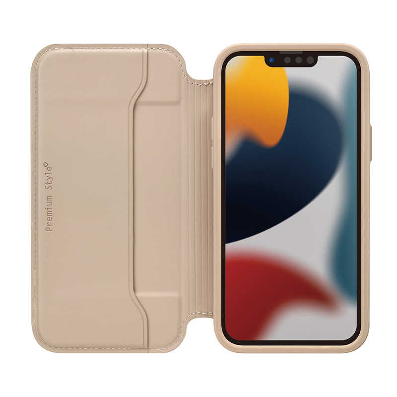 PGA PGA iPhone 13 mini　5.4インチ ガラスフリップケース Premium Style ベージュ PG-21JGF02BE PG-21JGF02BE