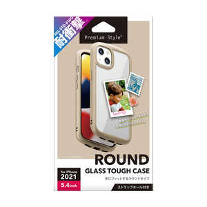 PGA iPhone 13 mini　5.4インチ ガラスタフケース ラウンドタイプ Premium Style ベージュ PG-21JGT03BE