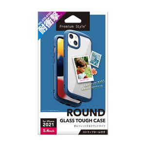 PGA iPhone 13 mini　5.4インチ ガラスタフケース ラウンドタイプ Premium Style ネイビー PG-21JGT04NV