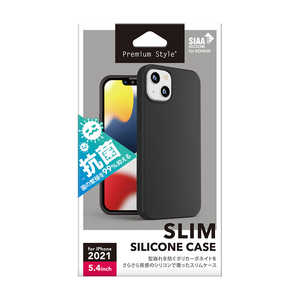 PGA iPhone 13 mini 抗菌スリムシリコンケース Premium Style ブラック PG-21JSC01BK