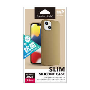 PGA iPhone 13 mini 抗菌スリムシリコンケース Premium Style ベージュ PG-21JSC03BE