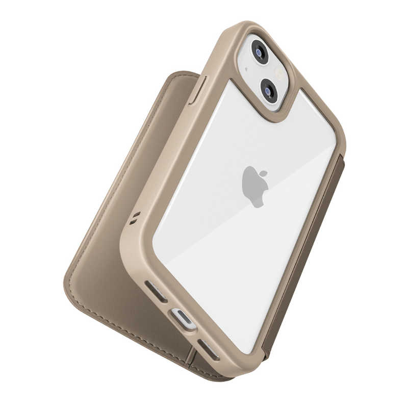 PGA PGA iPhone2021 6.1inch 2眼 ガラスフリップケース ベージュ Premium Style PG-21KGF02BE PG-21KGF02BE